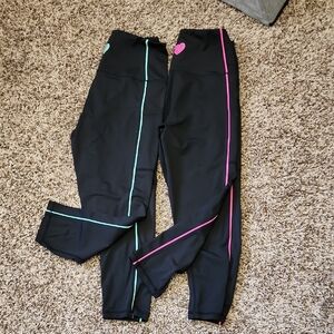LoveHer Crop Leggings with Pink and Teal Accents